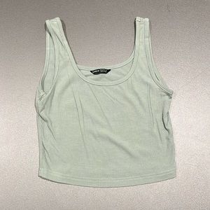 Green Cropped Tank Top